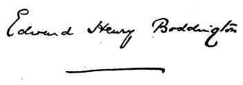 Signature of Edward Henry Boddington, b.1849